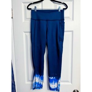 Sweaty Betty Super Sculpt 7/8 length leggings - Medium - navy and tie dye